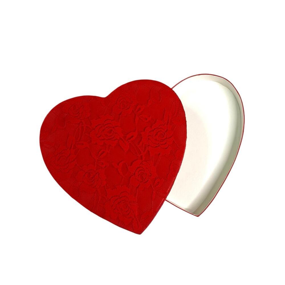 Red Heart Shaped Fabric Rose Valentine Candy‎ Gift Box